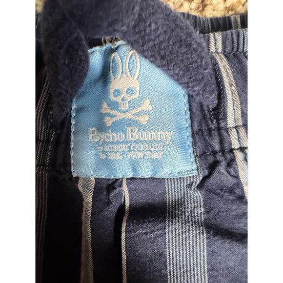 Psycho Bunny Mens Sz Small Lounge Pants Blue Striped Cotton Pajama Pants - Picture 4 of 5